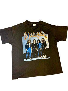 Vintage 1990 Winger Tour T-Shirt Brockum XL 90s Band Tee Concert Dates Hair Band
